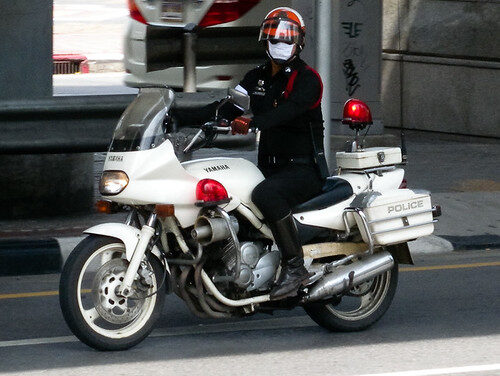 Yamaha Police Escort Motorcycle.