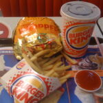 Whopper with cheese and bacon meal, Silom, Bangkok, Thailand.