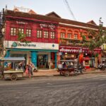 Evening near the city centre of Siem Reap in Cambodia.