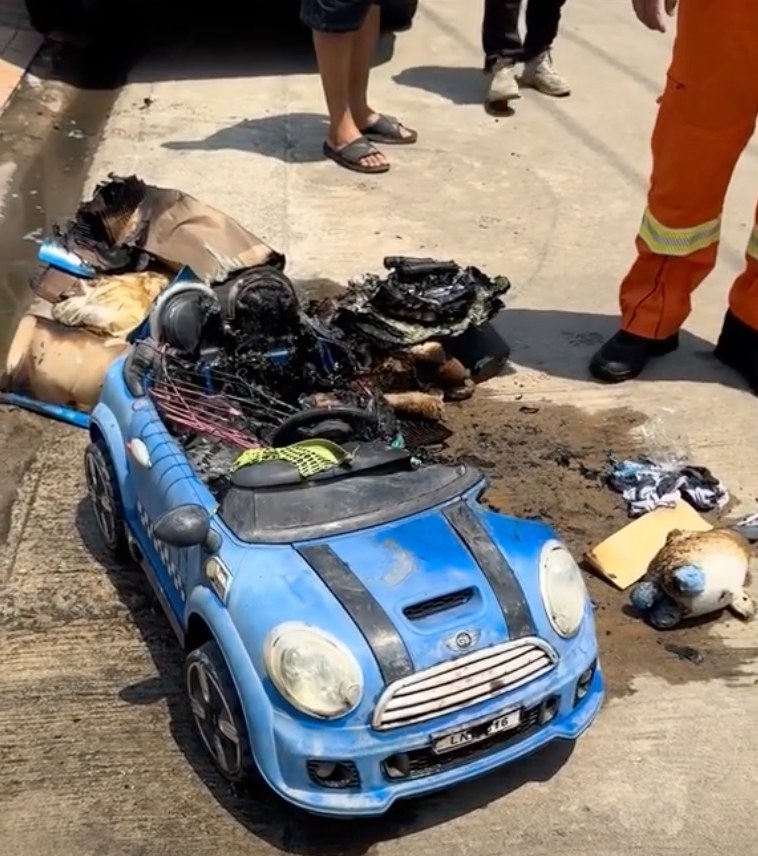 Baby Tesla on Fire? Bangkok Firefighters Race to Luxury EV Blaze—It's a Toy!