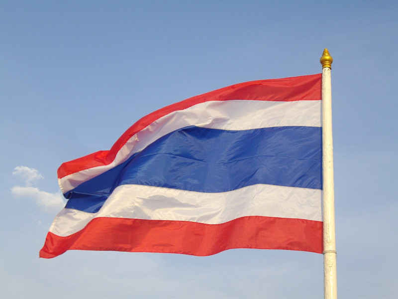 Waving flg of Thailand.